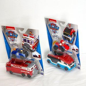 PAW Patrol Ryder & Chase Lot - True Metal PAW Patroller & Ultimate Firetruck New